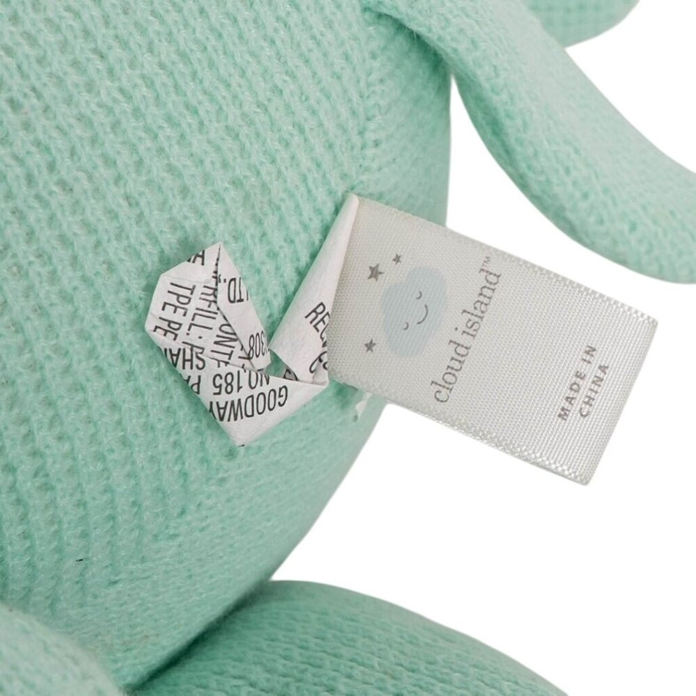 Cloud Island Knit Elephant 21" Mint Green Stuffed Animal Toy Large Floppy Ears - Picture 8 of 8